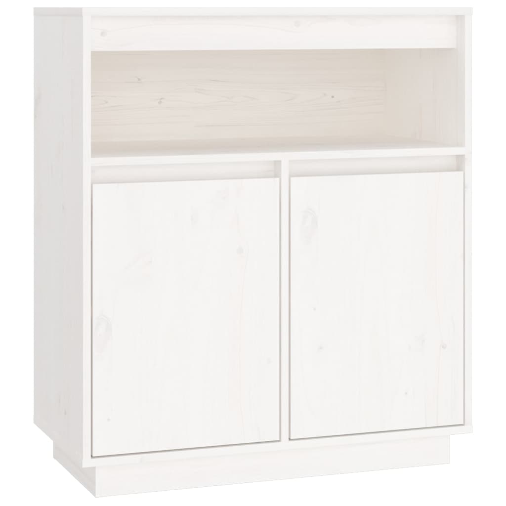 Credenza Bianca 70x34x80 cm in Legno Massello di Pino - homemem39