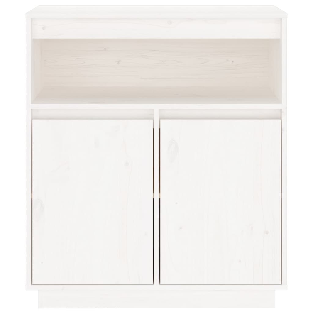 Credenza Bianca 70x34x80 cm in Legno Massello di Pino - homemem39
