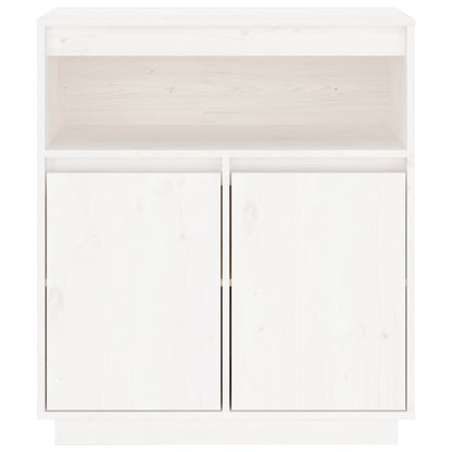 Credenza Bianca 70x34x80 cm in Legno Massello di Pino - homemem39