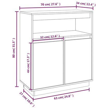 Credenza ambra 70x34x80 cm in Legno Massello di Pino - homemem39