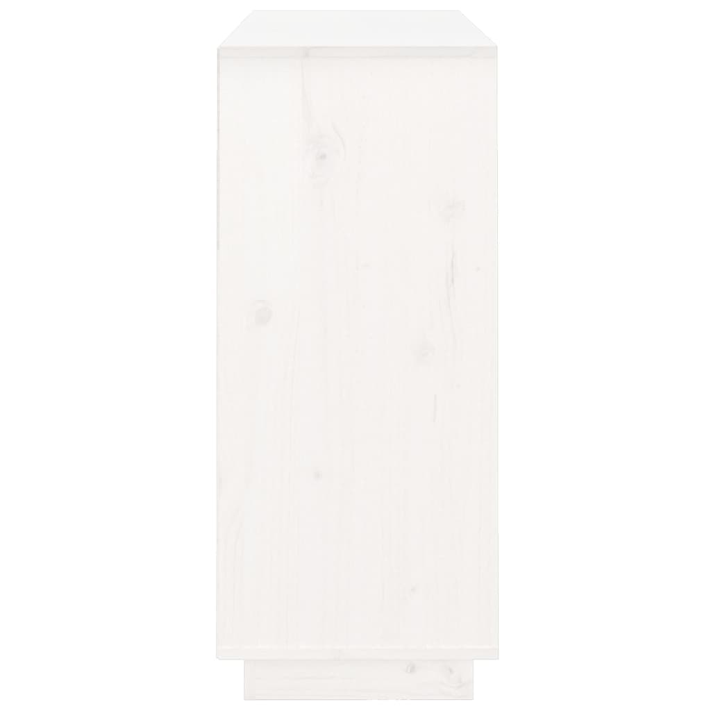 Credenza Bianca 104,5x34x80 cm in Legno Massello di Pino - homemem39