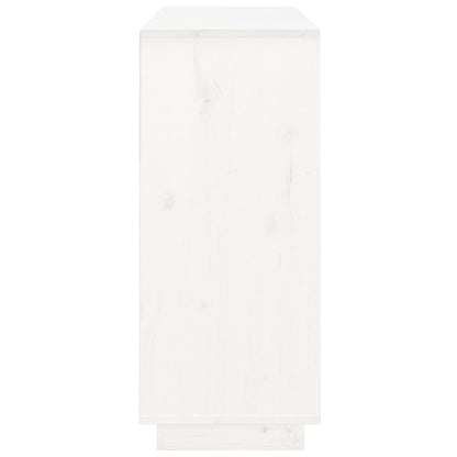 Credenza Bianca 104,5x34x80 cm in Legno Massello di Pino - homemem39