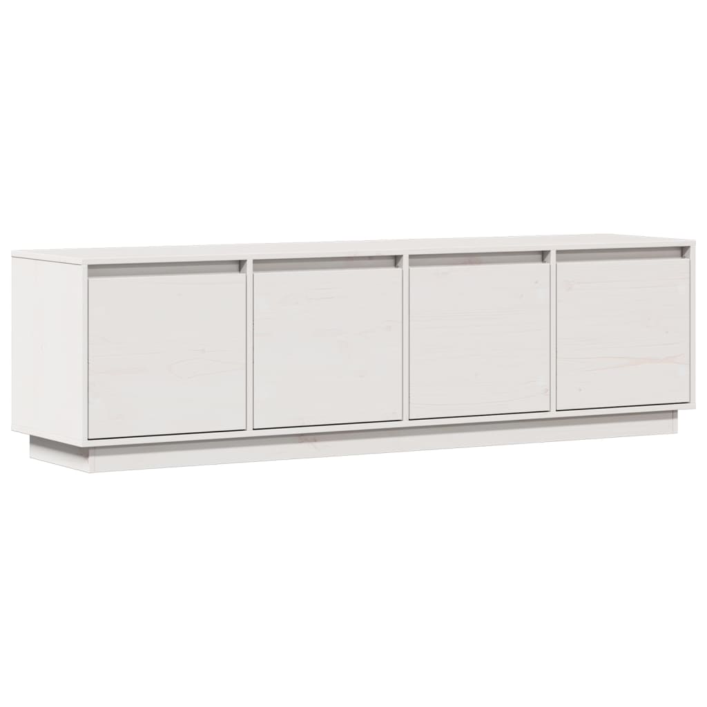 Mobile Porta TV Bianco 156x37x45 cm in Legno Massello di Pino - homemem39