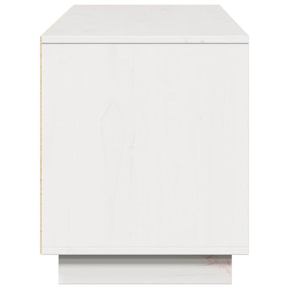 Mobile Porta TV Bianco 156x37x45 cm in Legno Massello di Pino - homemem39