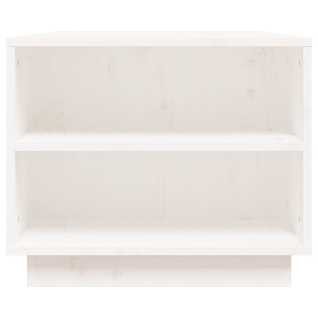 Tavolino da Salotto Bianco 90x49x40,5 cm Legno Massello di Pino | homemem39