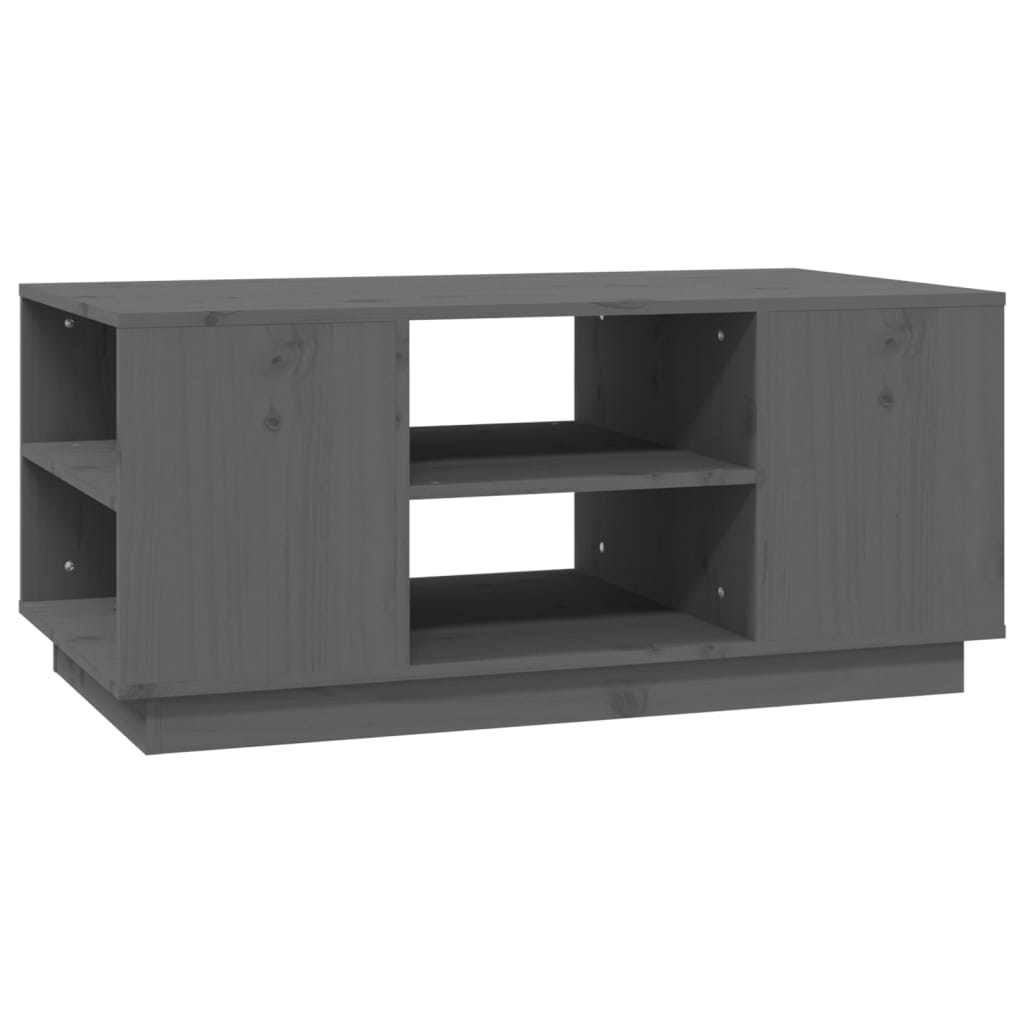 Tavolino da Salotto Grigio 90x49x40,5 cm Legno Massello di Pino | homemem39