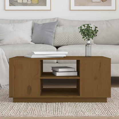 Tavolino da Salotto ambra 90x49x40,5 cm Legno Massello di Pino | homemem39