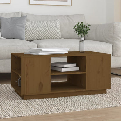 Tavolino da Salotto ambra 90x49x40,5 cm Legno Massello di Pino | homemem39