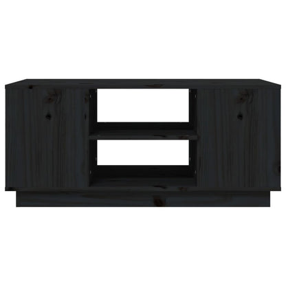 Tavolino da Salotto Nero 90x49x40,5 cm Legno Massello di Pino | homemem39