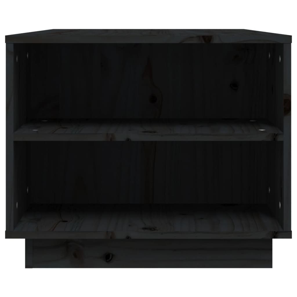 Tavolino da Salotto Nero 90x49x40,5 cm Legno Massello di Pino | homemem39