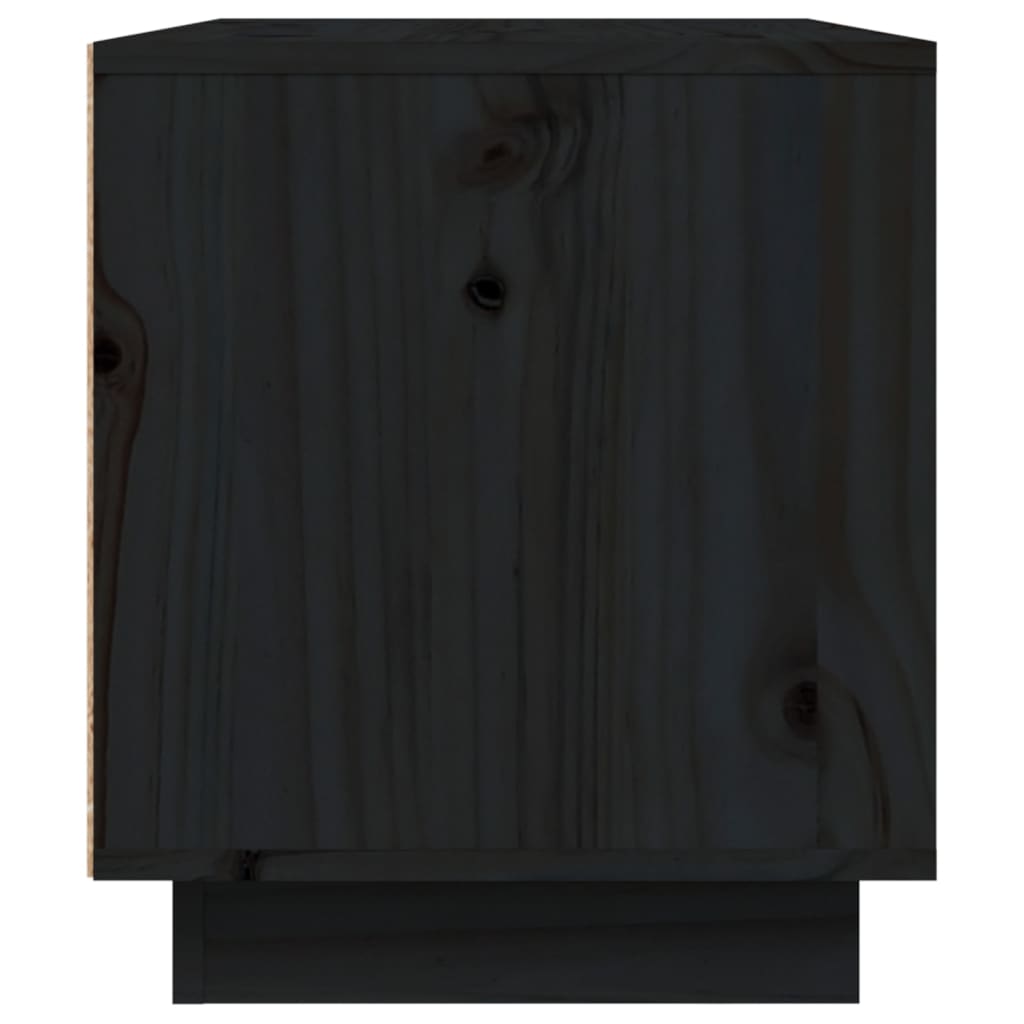 Mobile Porta TV Nera 80x35x40,5 cm in Legno Massello di Pino | homemem39