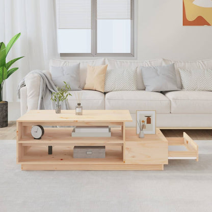 Tavolino da Salotto 120x50x40,5 cm in Legno Massello di Pino | homemem39