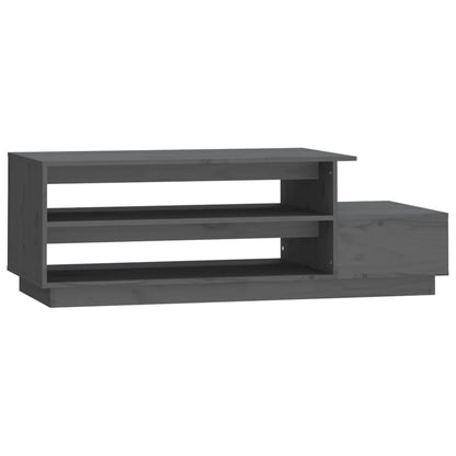Tavolino da Salotto Grigio 120x50x40,5cm Legno Massello di Pino | homemem39