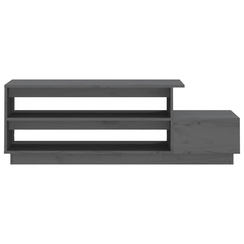 Tavolino da Salotto Grigio 120x50x40,5cm Legno Massello di Pino | homemem39