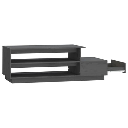 Tavolino da Salotto Grigio 120x50x40,5cm Legno Massello di Pino | homemem39