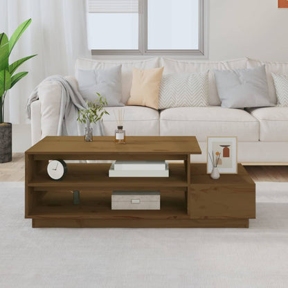 Tavolino da Salotto ambra 120x50x40,5 cm Legno Massello di Pino | homemem39
