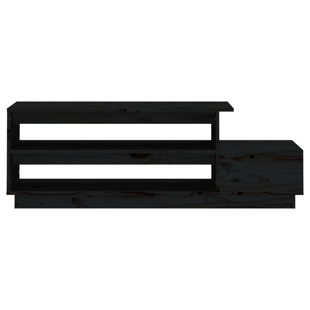 Tavolino da Salotto Nero 120x50x40,5 cm Legno Massello di Pino | homemem39