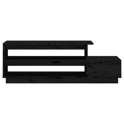 Tavolino da Salotto Nero 120x50x40,5 cm Legno Massello di Pino | homemem39