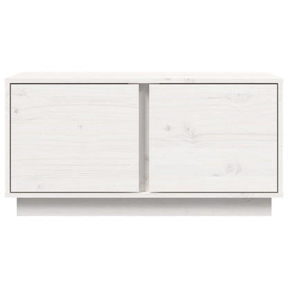 Tavolino da Salotto Bianco 80x50x40 cm Legno Massello di Pino | homemem39