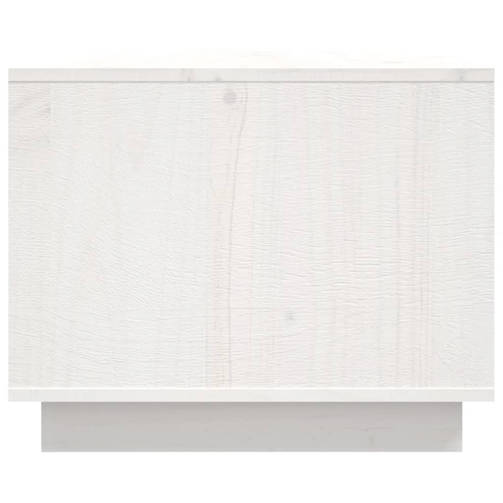 Tavolino da Salotto Bianco 80x50x40 cm Legno Massello di Pino | homemem39