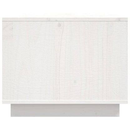 Tavolino da Salotto Bianco 80x50x40 cm Legno Massello di Pino | homemem39
