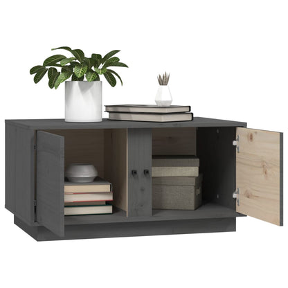 Tavolino da Salotto Grigio 80x50x40 cm Legno Massello di Pino | homemem39
