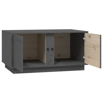 Tavolino da Salotto Grigio 80x50x40 cm Legno Massello di Pino | homemem39