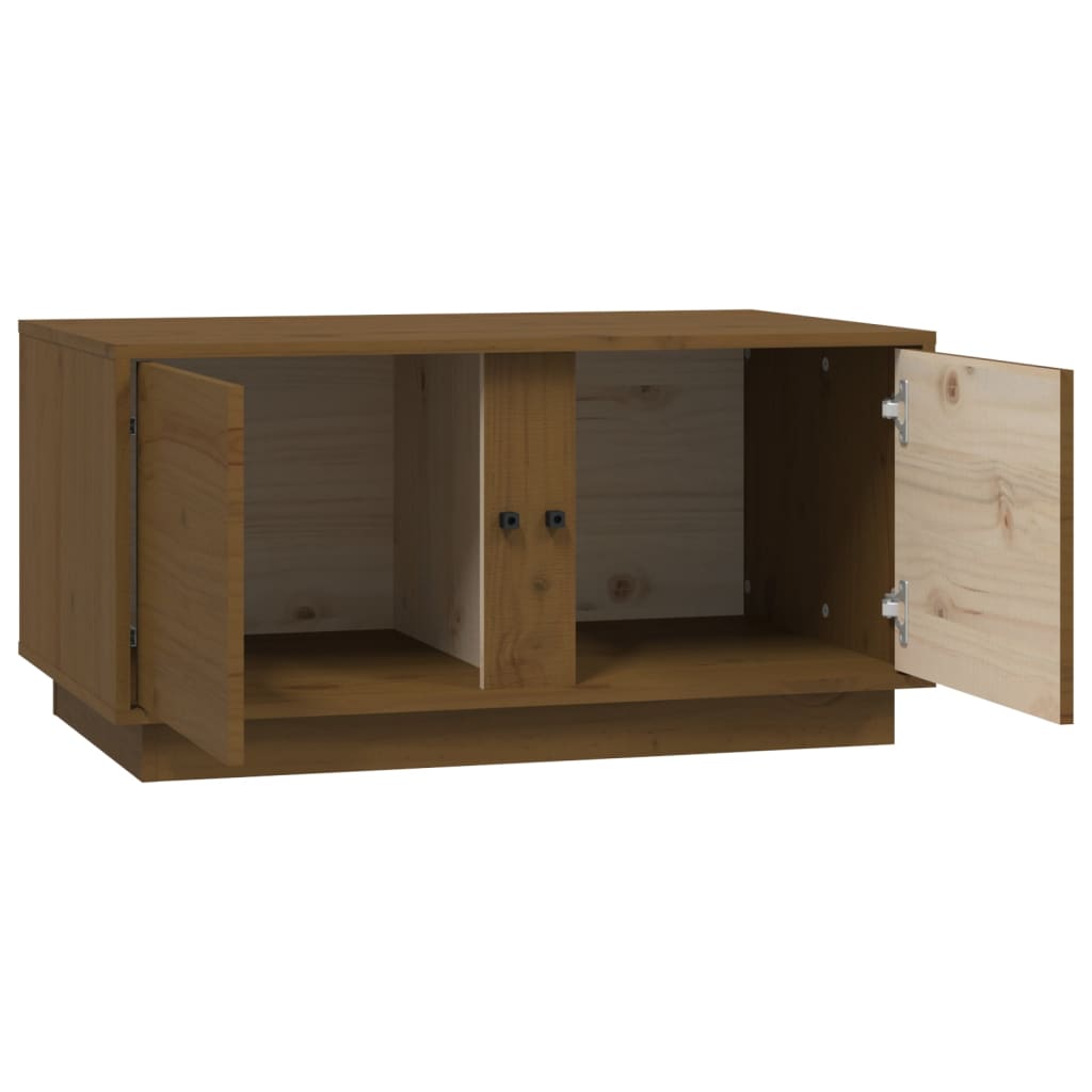Tavolino da Salotto ambra 80x50x40 cm Legno Massello di Pino | homemem39