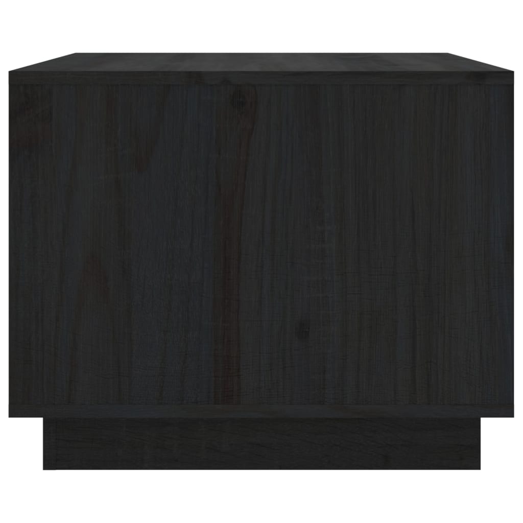 Tavolino da Salotto Nero 80x50x40 cm Legno Massello di Pino