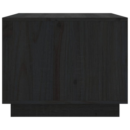 Tavolino da Salotto Nero 80x50x40 cm Legno Massello di Pino