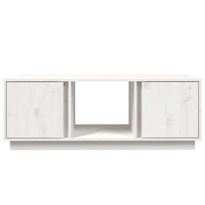 Tavolino da Salotto Bianco 110x50x40 cm Legno Massello di Pino | homemem39