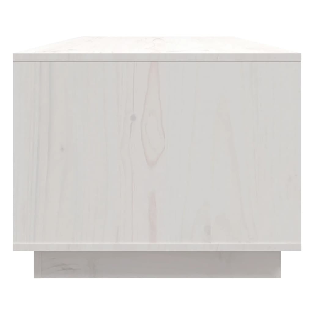 Tavolino da Salotto Bianco 110x50x40 cm Legno Massello di Pino | homemem39