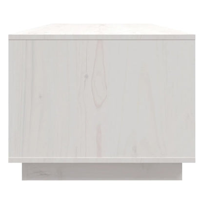 Tavolino da Salotto Bianco 110x50x40 cm Legno Massello di Pino | homemem39