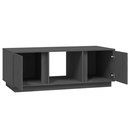 Tavolino da Salotto Grigio 110x50x40 cm Legno Massello di Pino | homemem39