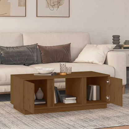 Tavolino da Salotto ambra 110x50x40 cm Legno Massello di Pino | homemem39
