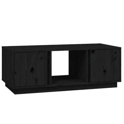 Tavolino da Salotto Nero 110x50x40 cm Legno Massello di Pino | homemem39