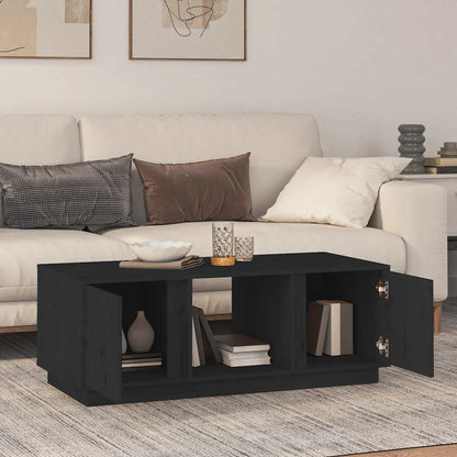 Tavolino da Salotto Nero 110x50x40 cm Legno Massello di Pino | homemem39