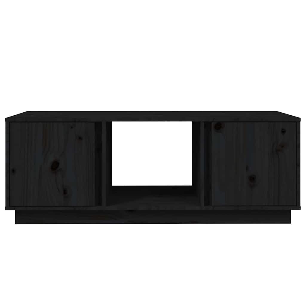 Tavolino da Salotto Nero 110x50x40 cm Legno Massello di Pino | homemem39