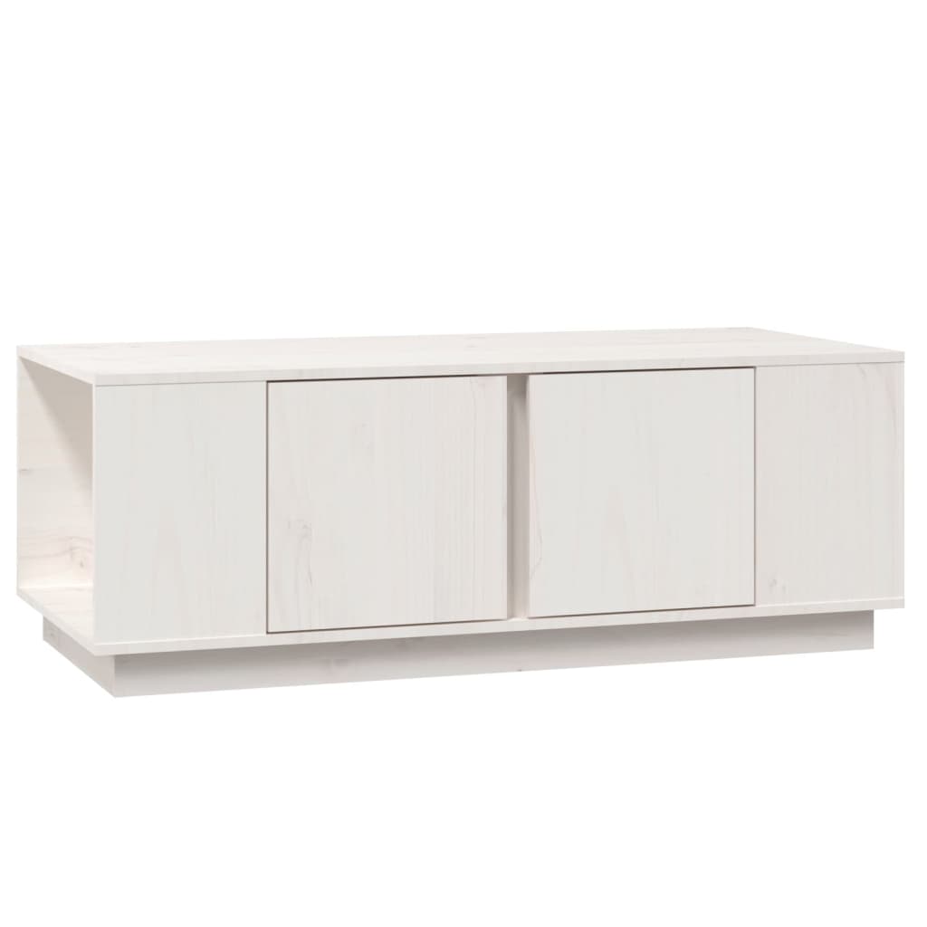 Tavolino da Salotto Bianco 110x50x40 cm Legno Massello di Pino | homemem39