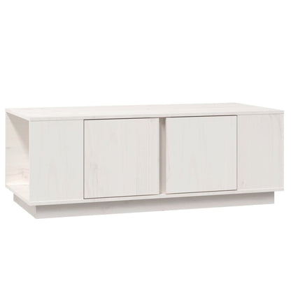 Tavolino da Salotto Bianco 110x50x40 cm Legno Massello di Pino | homemem39