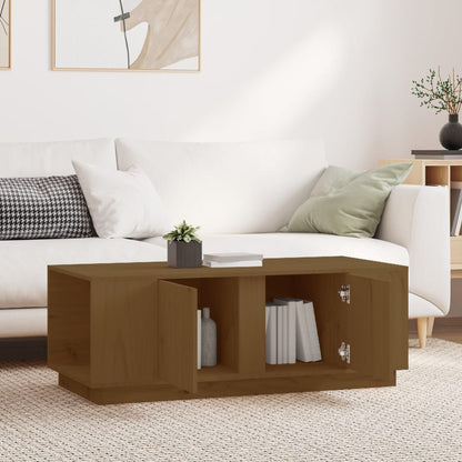 Tavolino da Salotto ambra 110x50x40 cm Legno Massello di Pino | homemem39