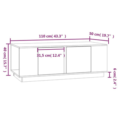 Tavolino da Salotto ambra 110x50x40 cm Legno Massello di Pino | homemem39