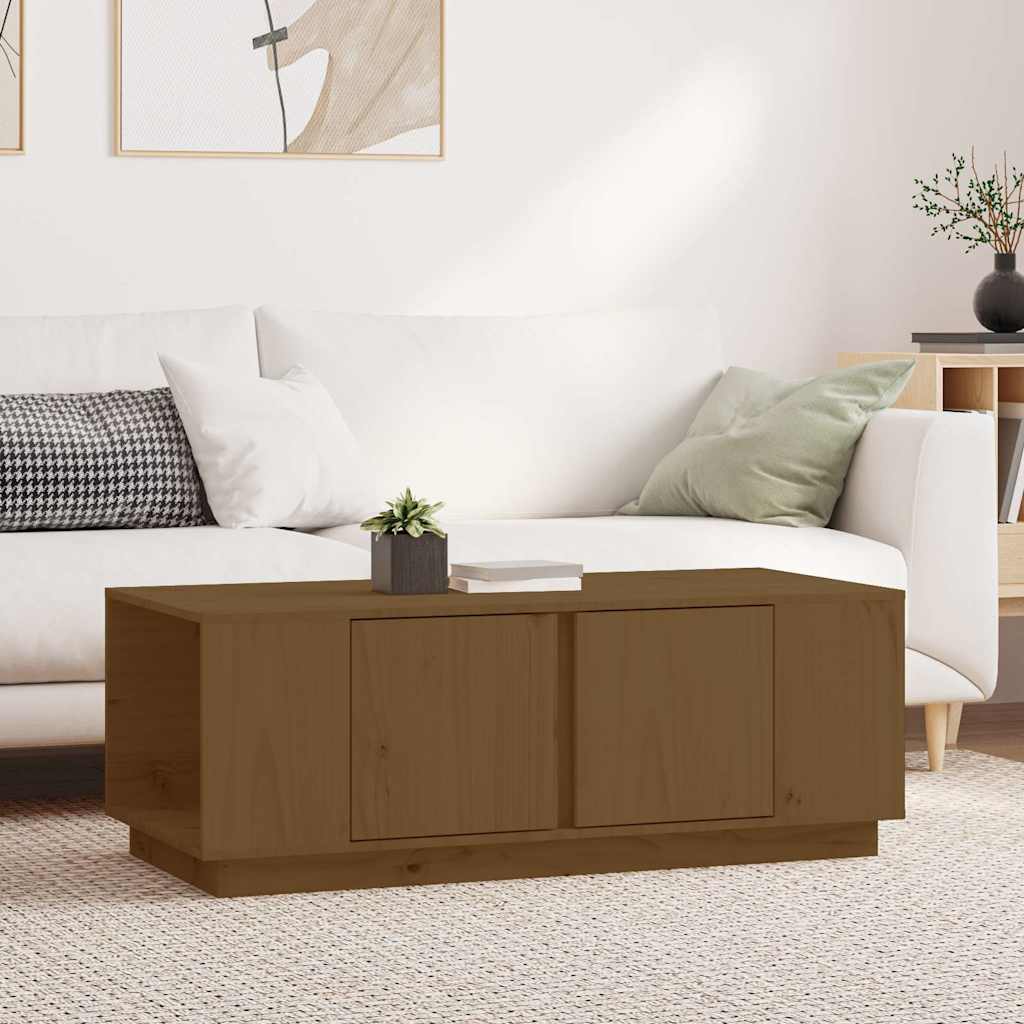 Tavolino da Salotto ambra 110x50x40 cm Legno Massello di Pino | homemem39