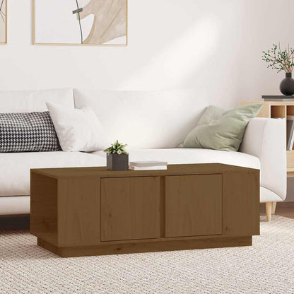 Tavolino da Salotto ambra 110x50x40 cm Legno Massello di Pino | homemem39