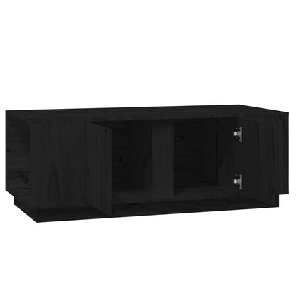 Tavolino da Salotto Nero 110x50x40 cm Legno Massello di Pino | homemem39