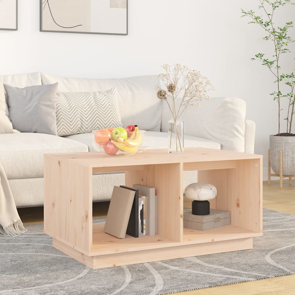 Tavolino da Salotto 80x50x40 cm Legno Massello di Pino | homemem39