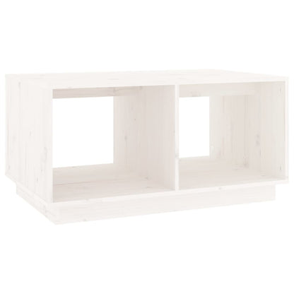 Tavolino da Salotto Bianco 80x50x40 cm Legno Massello di Pino | homemem39