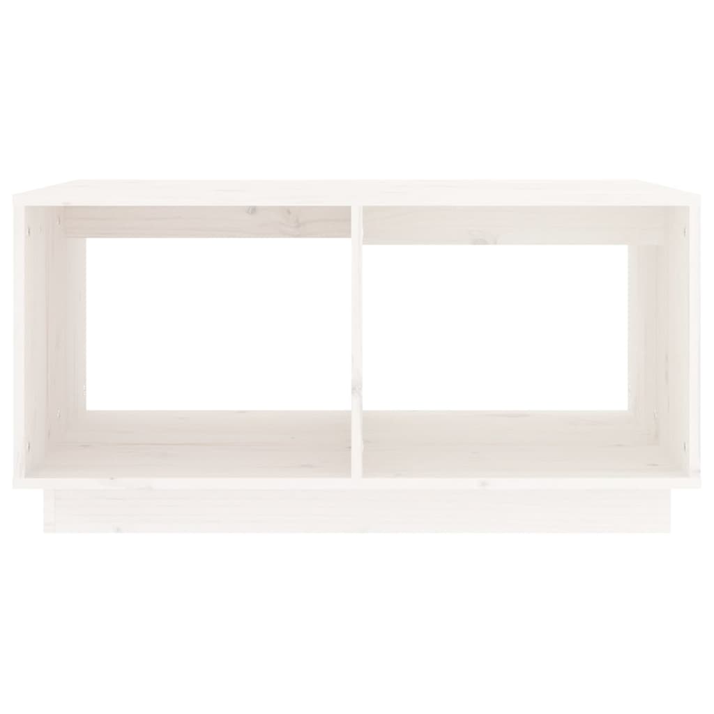 Tavolino da Salotto Bianco 80x50x40 cm Legno Massello di Pino | homemem39