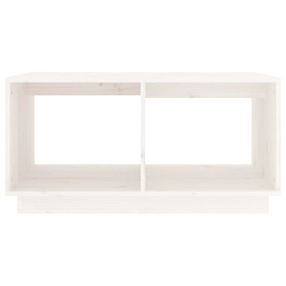 Tavolino da Salotto Bianco 80x50x40 cm Legno Massello di Pino | homemem39