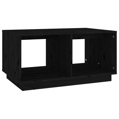 Tavolino da Salotto Nero 80x50x40 cm Legno Massello di Pino | homemem39